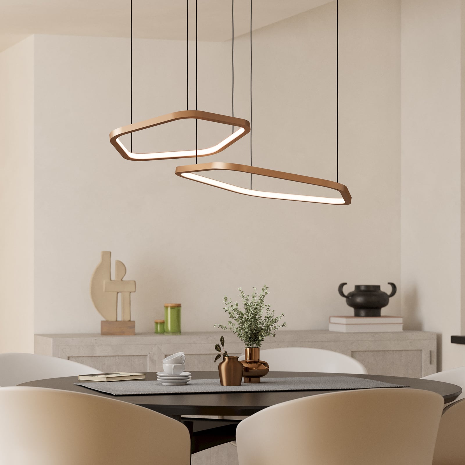 Suspension LED Estrella, bronze, à 2 lampes, CCT - Stars of Light