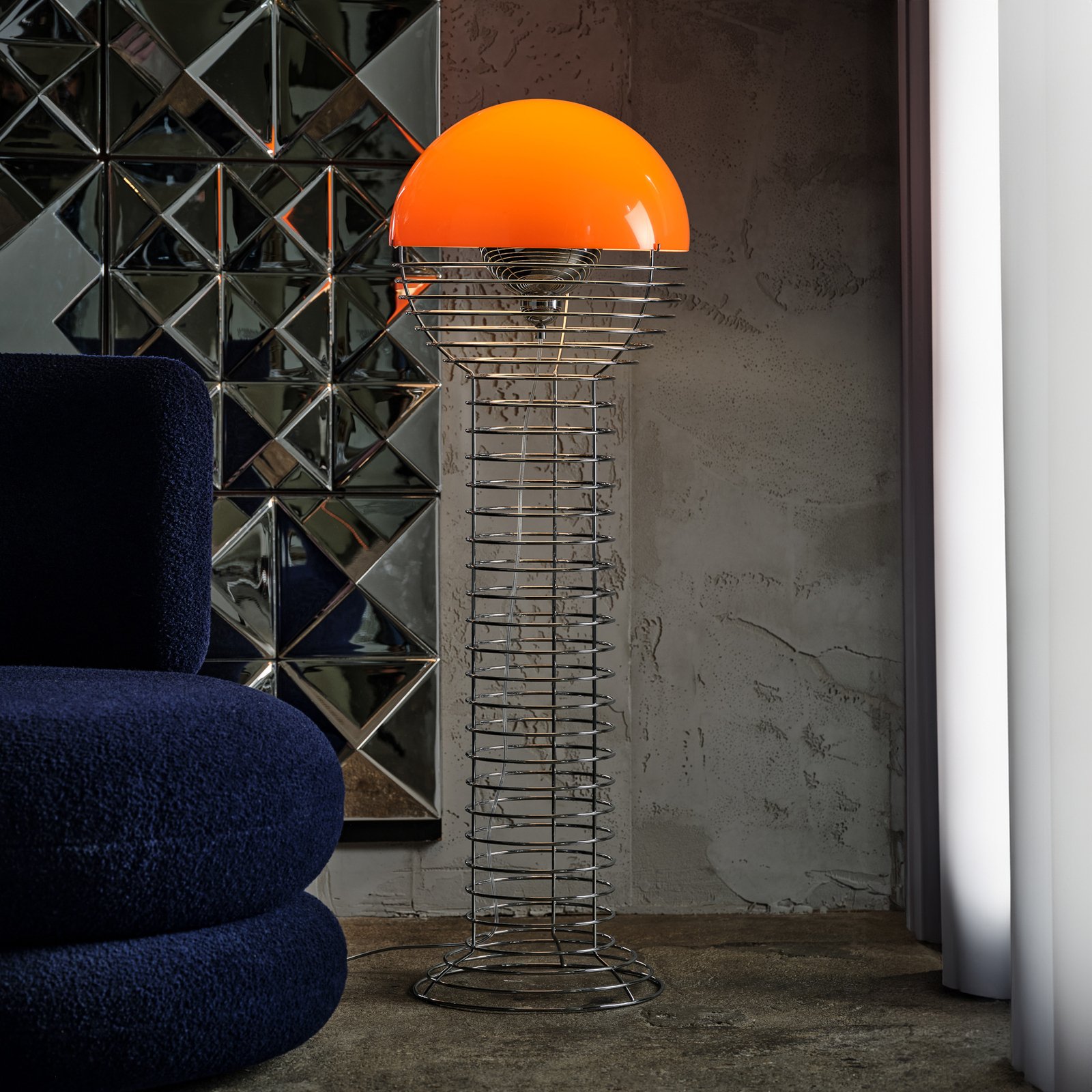 Wire Lattiavalaisin Chrome/Orange - Verpan