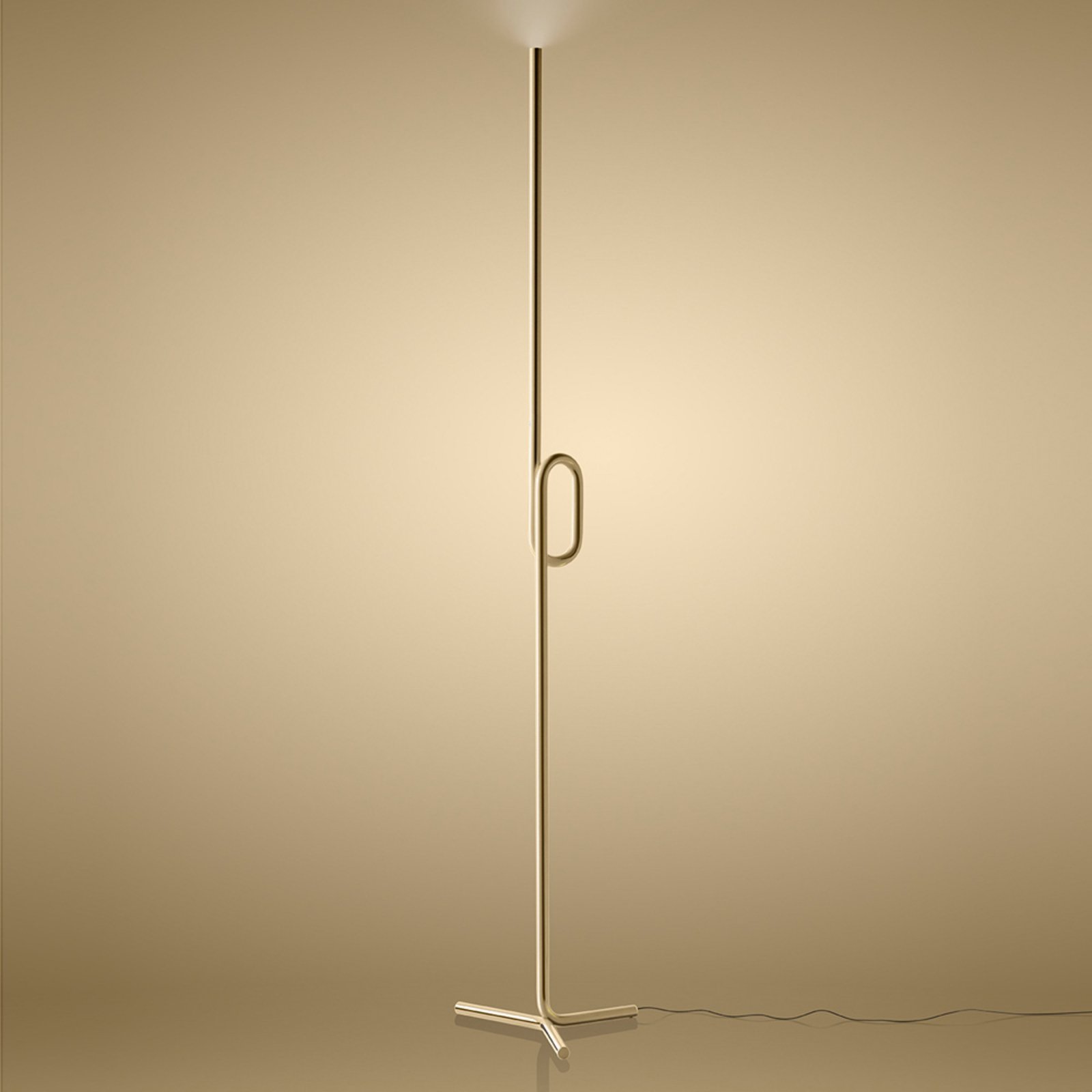 FOSCARINI Foscarini Tobia terra LED floor lamp, gold, for Living / Dining Room, aluminium, metal, 15 W, energy efficiency: A+, L: 17 cm, W: 17 cm, H: 175 cm