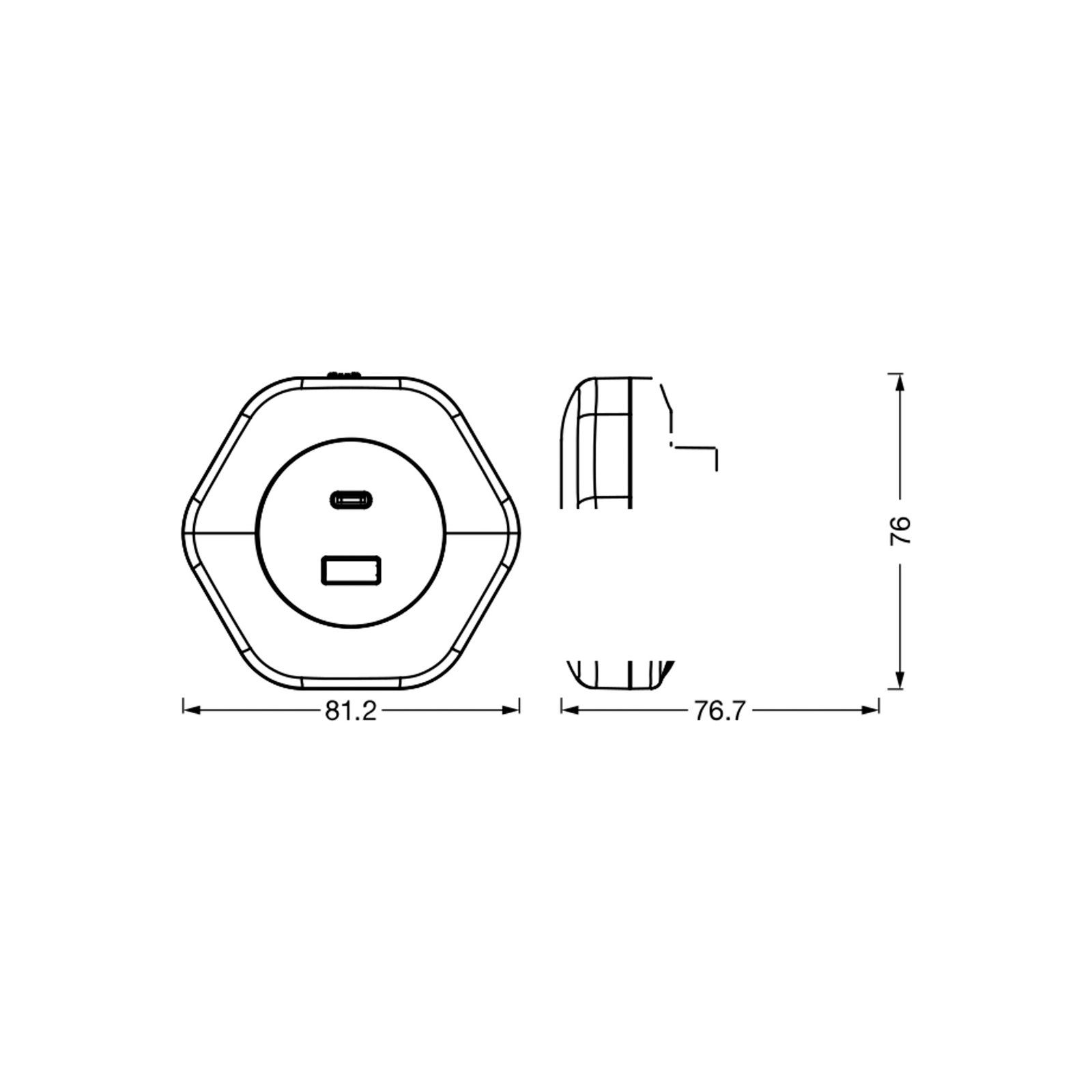 LEDVANCE Lunetta Hexagon veilleuse à prise blanche
