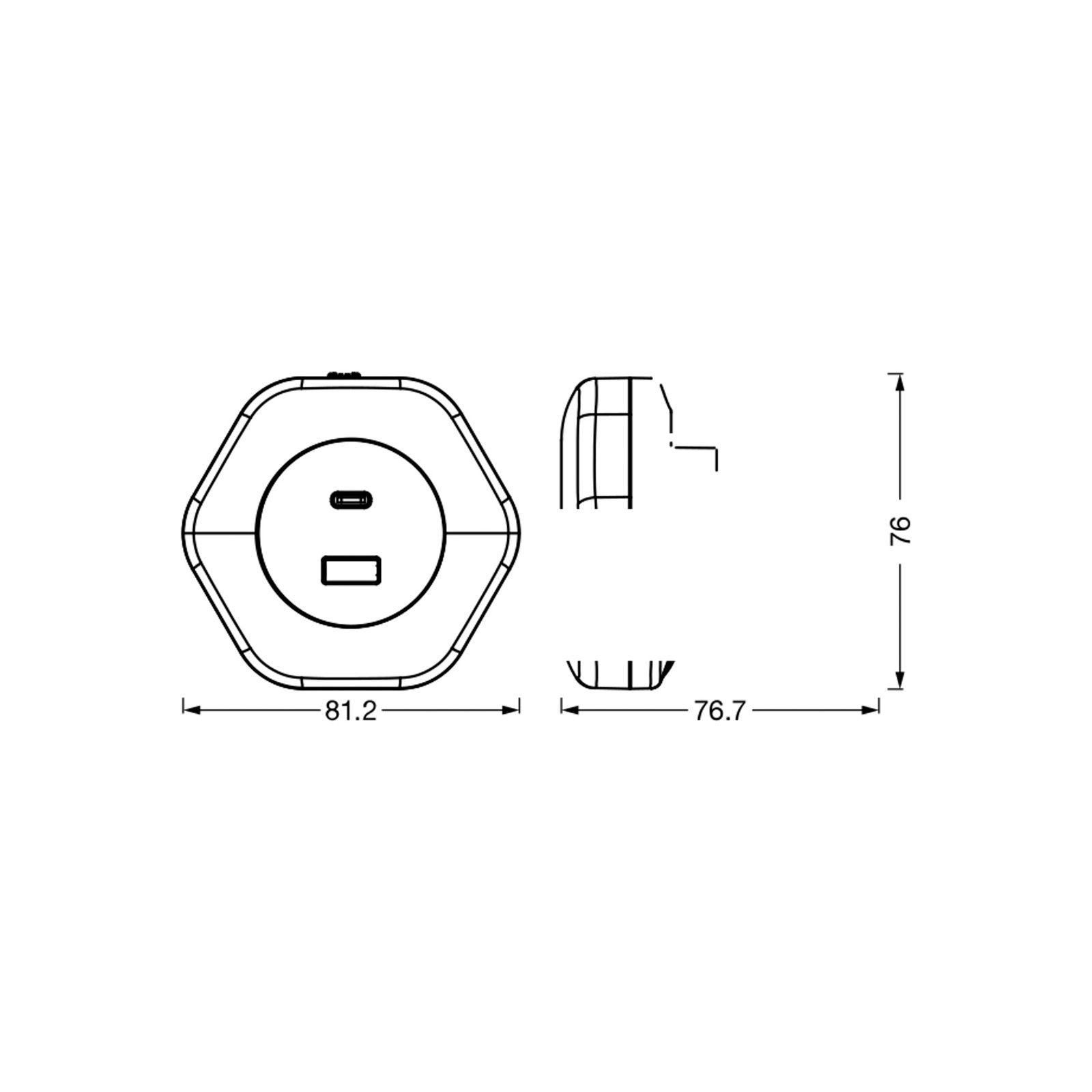 LEDVANCE Lunetta Hexagon luce notte presa bianco