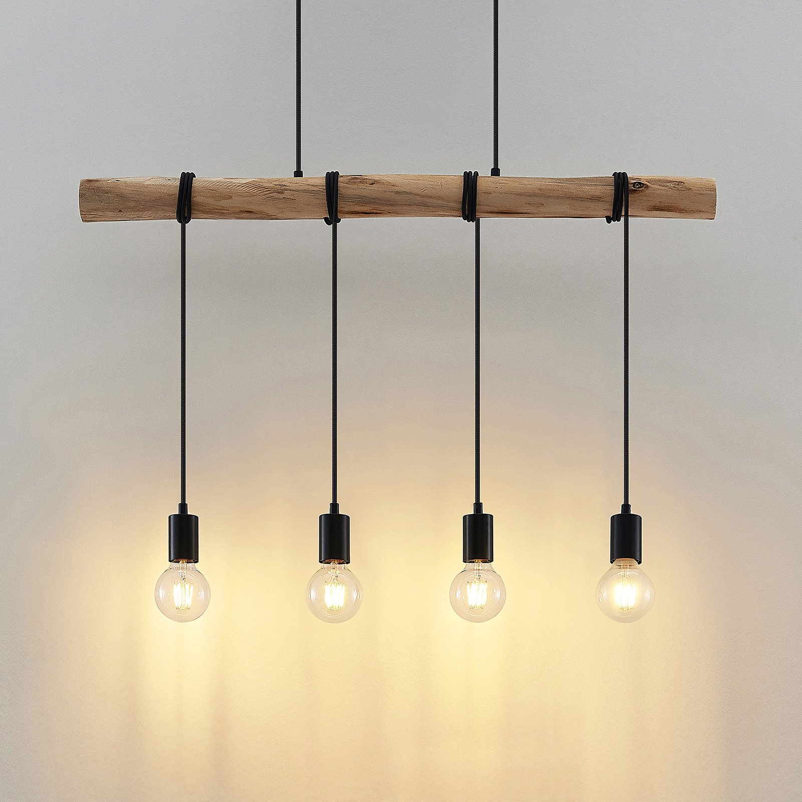 Ferris 4 Taklampa Wood/Black - Lindby