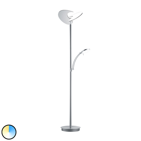 B-Leuchten Malibu LED-Stehlampe nickel matt CCT