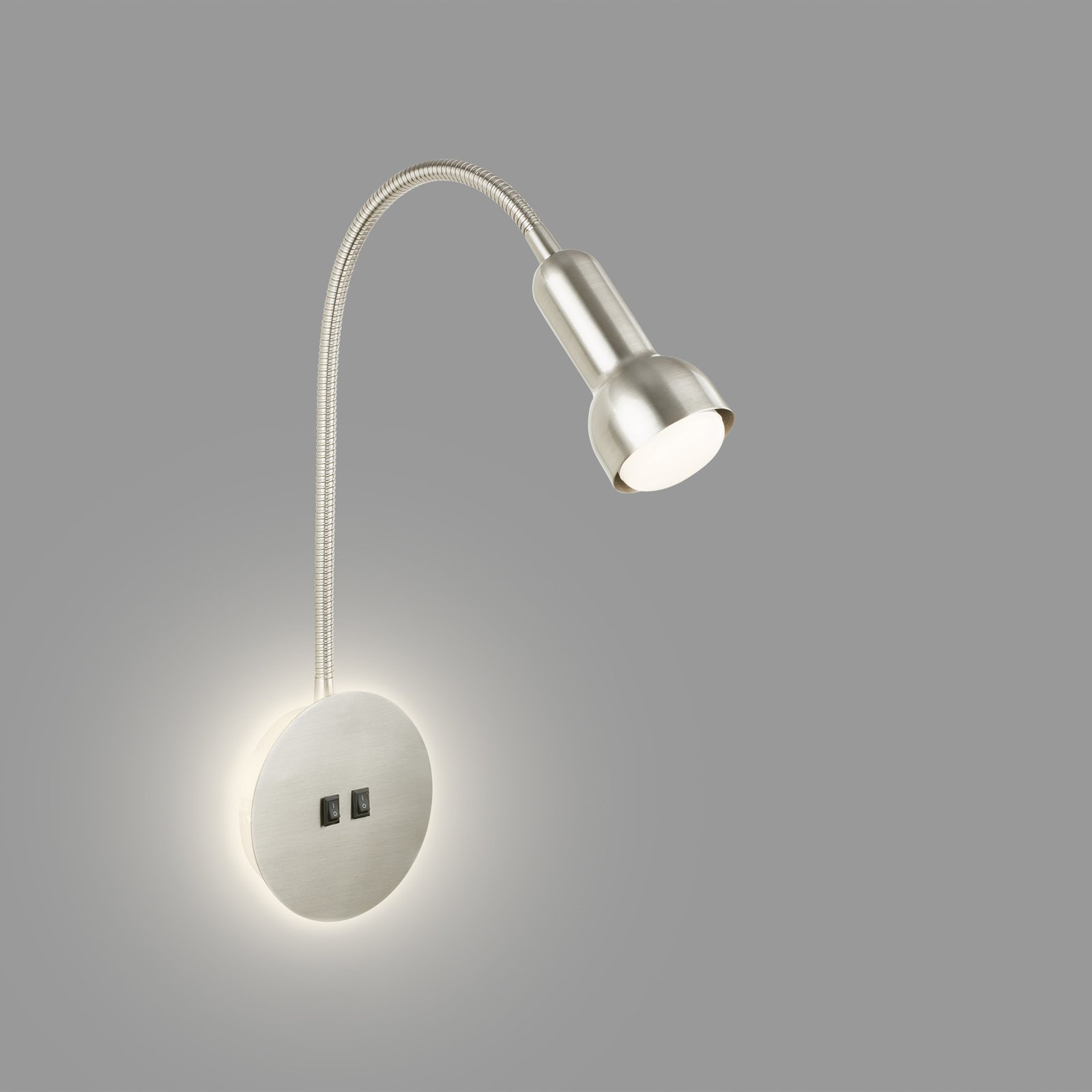 LED wandlamp 2178012 Double-Switch, nikkel mat