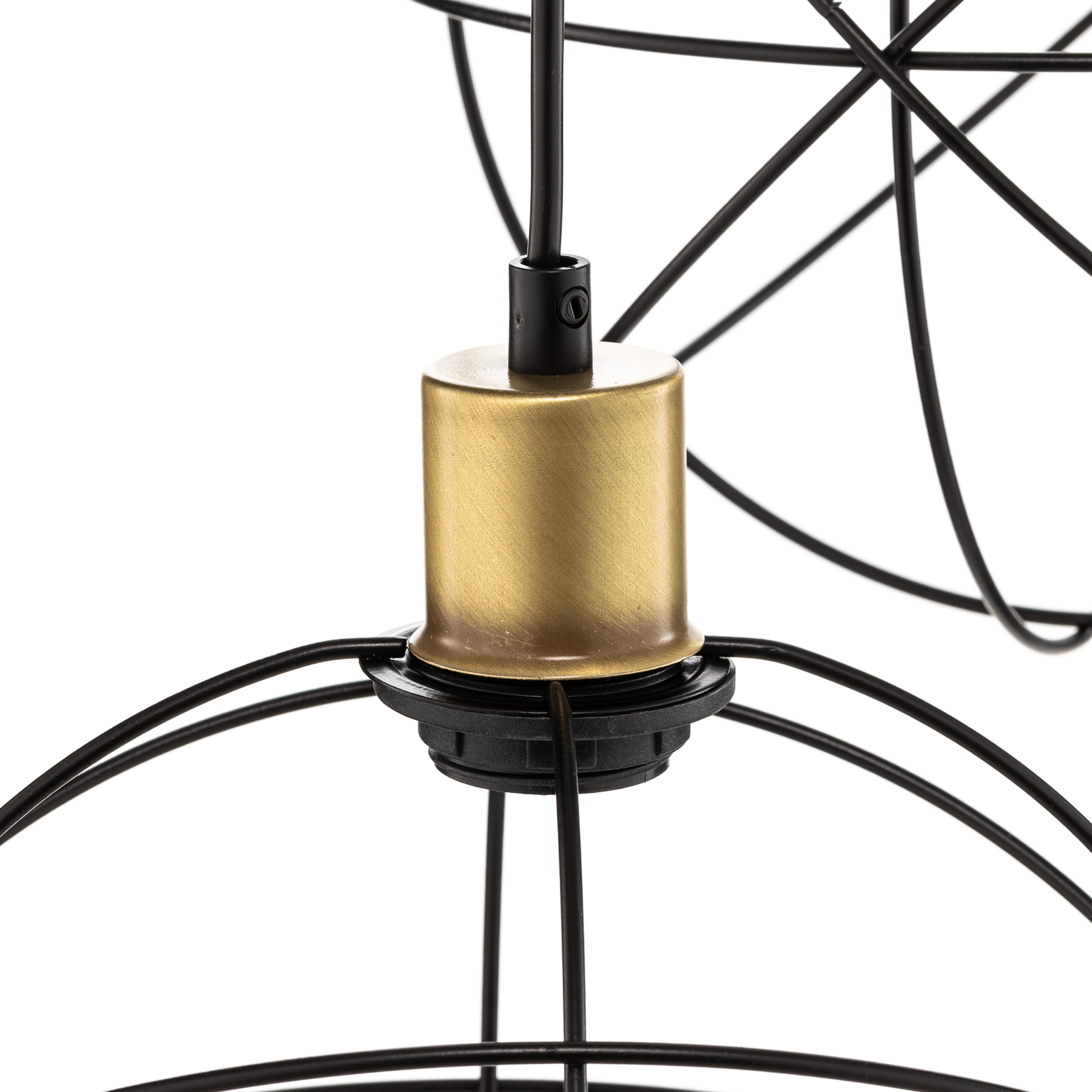 Gerid hanging light 3-bulb round black/brass
