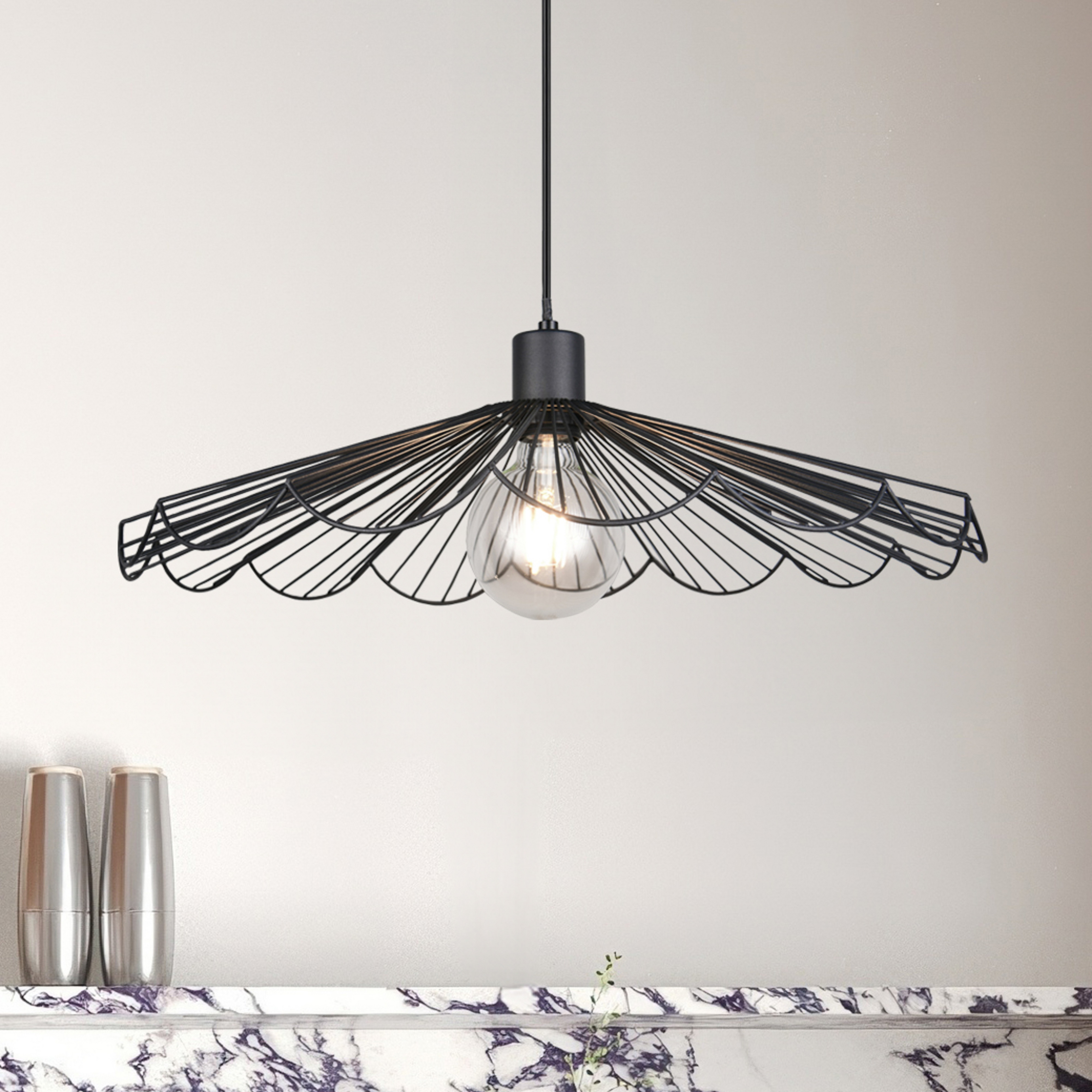 Pendelleuchte Margarita, Ø 50 cm, schwarz, E27, Metall