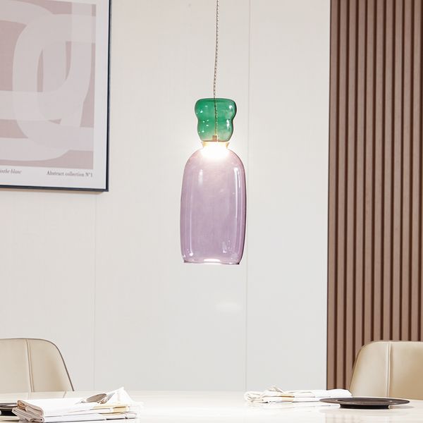 Fay LED-riippuvalaisin, violetti/vihreä – Lucande - Ruokailutila - Nuorisotyylinen - Lasi - Monilamppuinen — Lucande