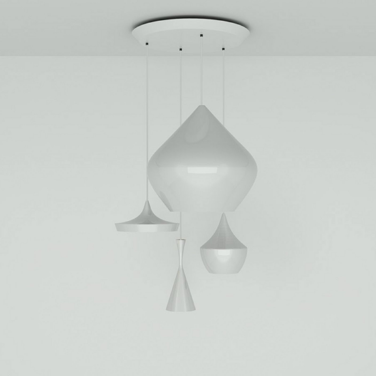 Tom Dixon LED závěsné světlo Beat System round, bílé, Ø 85 cm