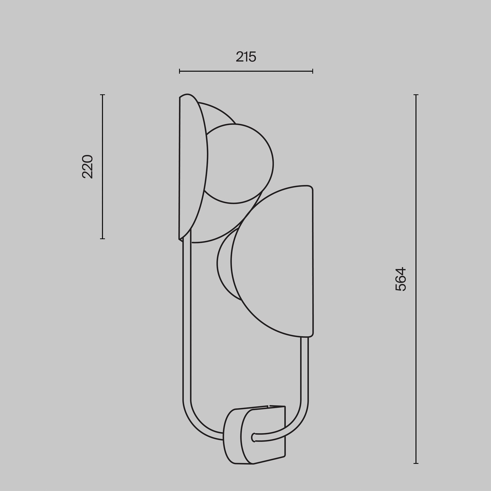 Maytoni wandlamp Tropic, links, messing, 2-lamps, metaal