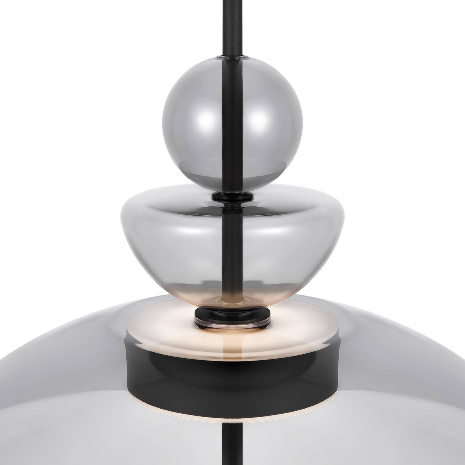 Maytoni Lampa wisząca LED Bangkok, Ø 40 cm, jasnoszary, szkło