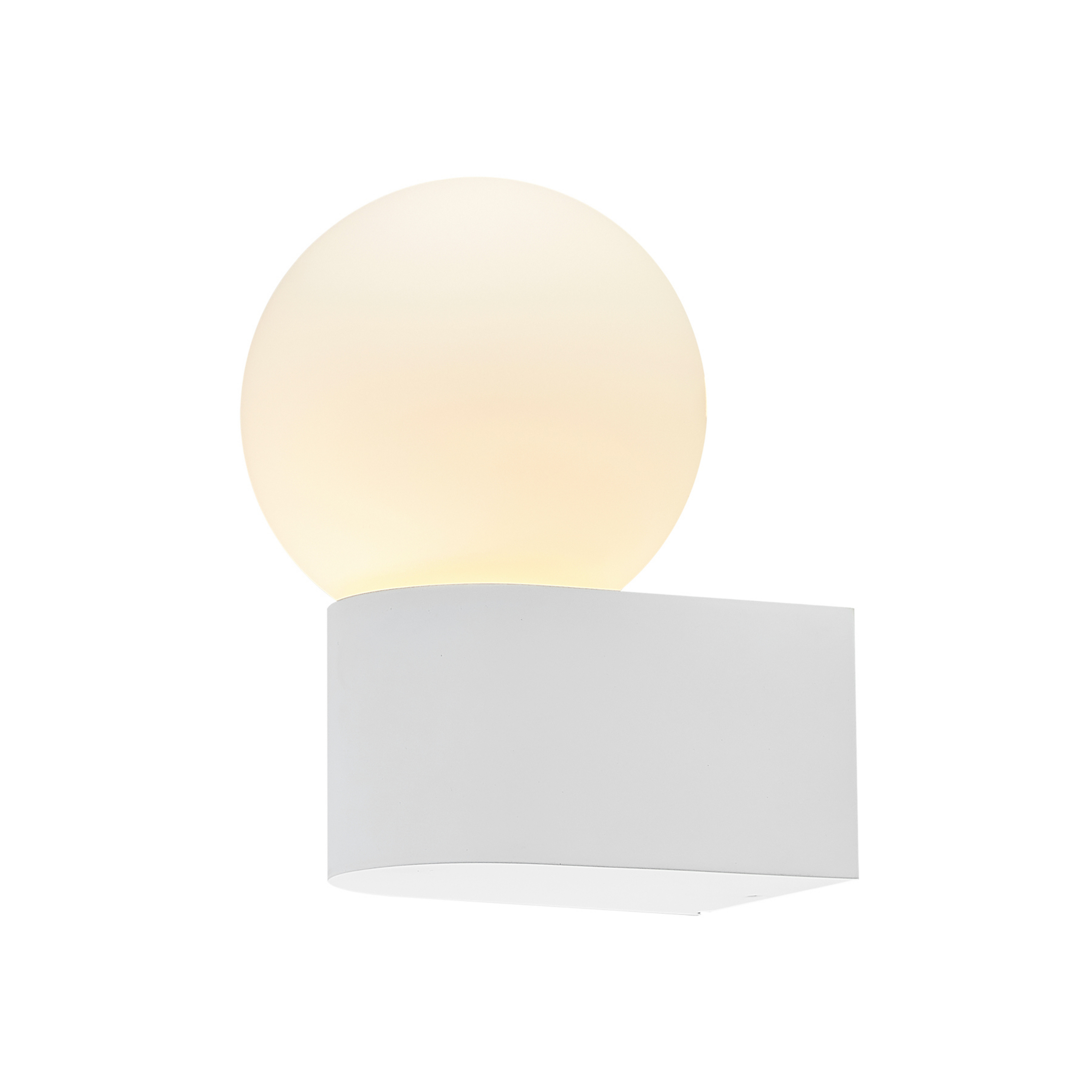 Molto Luce Außenwandlampe Lanu Round, weiß, Alu/Glas