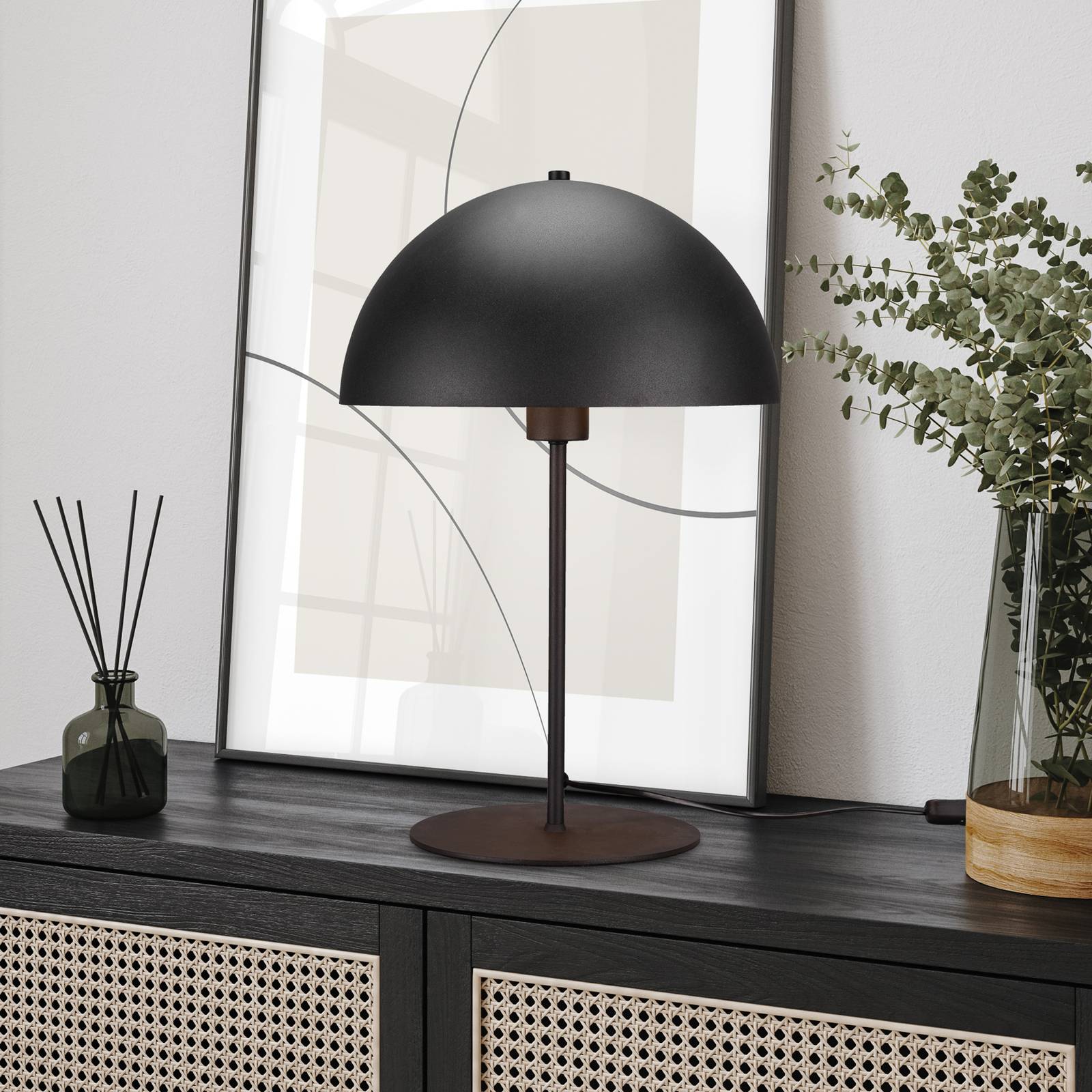 Trio Lighting Lampe à poser Nola hauteur 45 cm noir/or