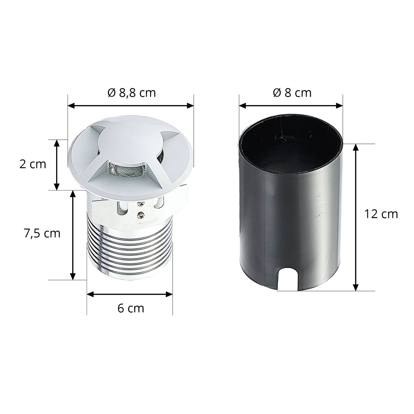 Lucande oprawa wpuszczana podłogowa Milara, 4-punktowa, 9 cm, IP67, GU10