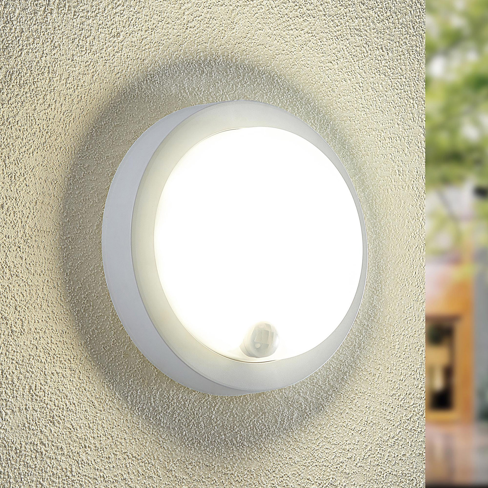 Prios LakinLED kültéri fali lámpa, érzékelő, fehér