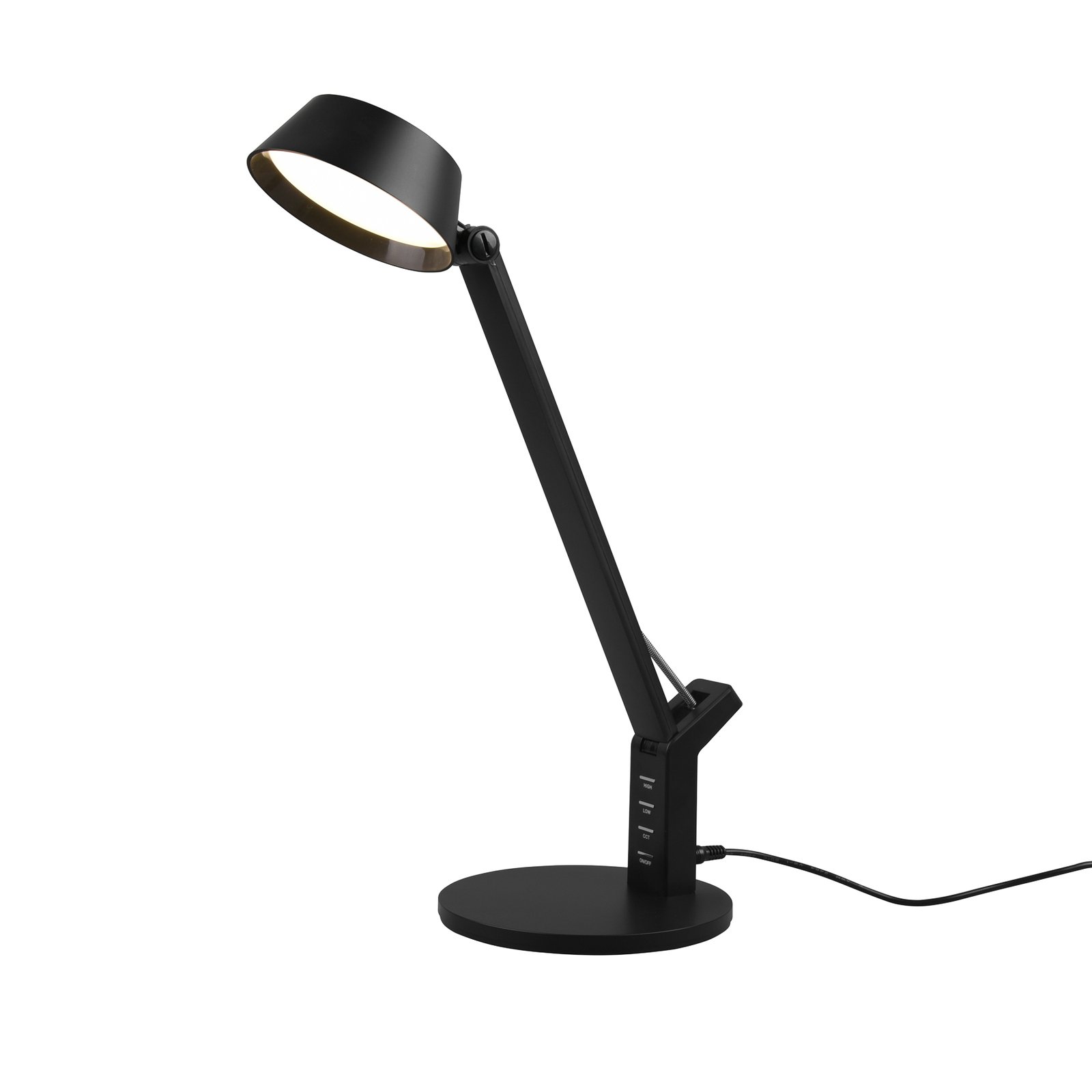 LED stolní lampa Ava s funkcí stmívání, černá