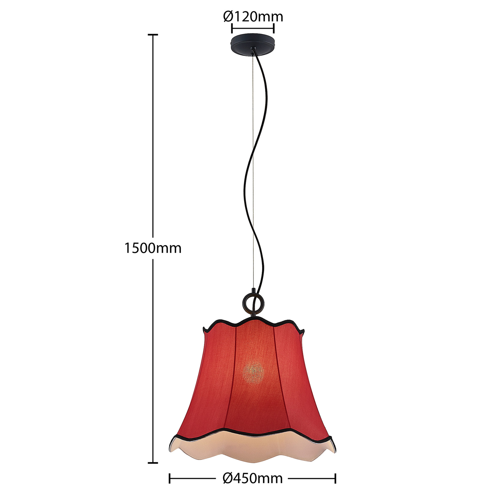 Lucande Binta lámpara colgante, 1 luz, rojo óxido