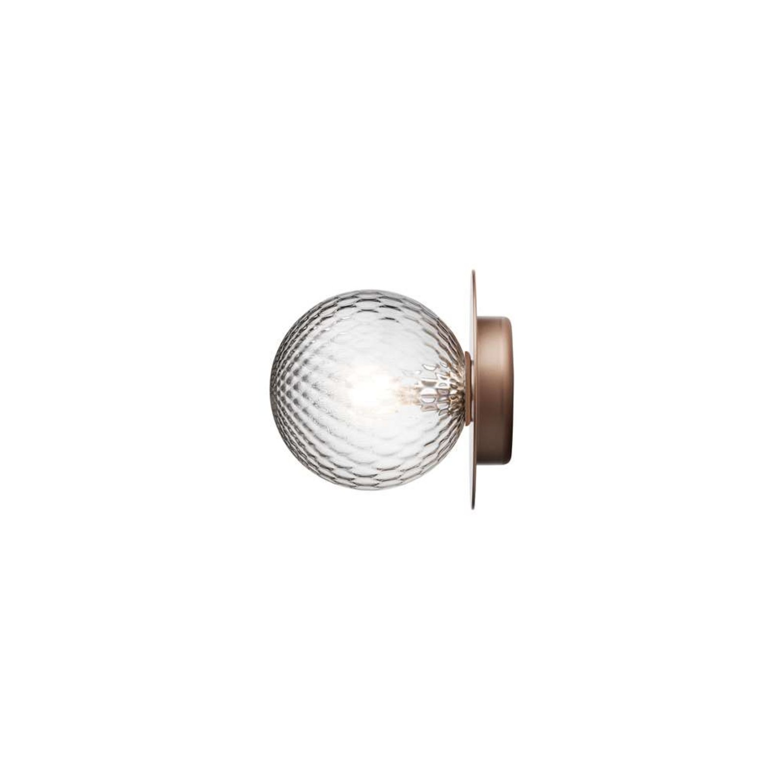 Candeeiro de parede Nuura Liila 1, Ø 16 cm, IP44, bronze/transparente