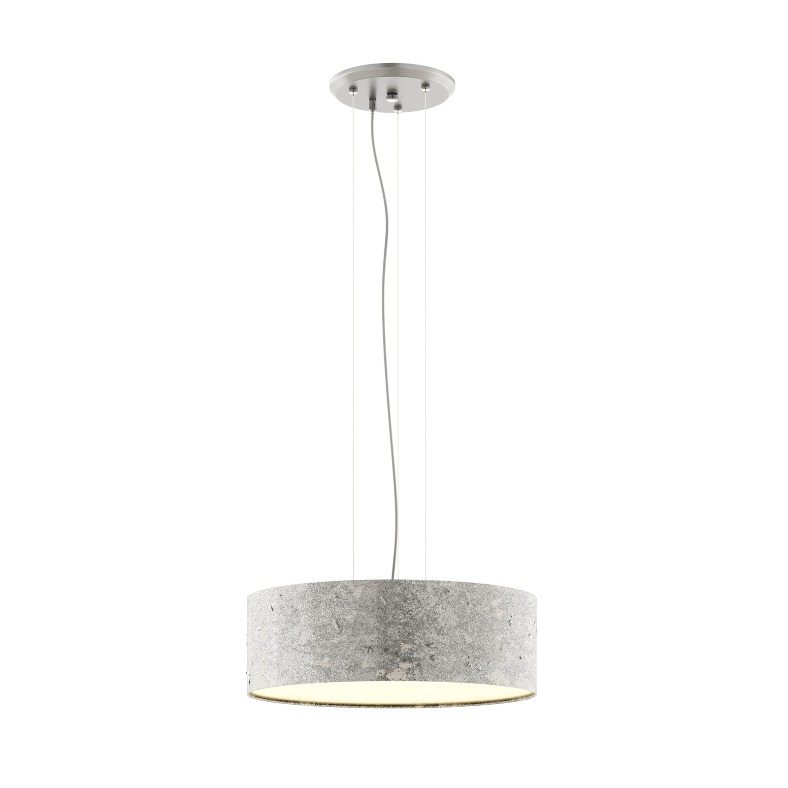 Hanging lamp Aura, silver-coloured lampshade
