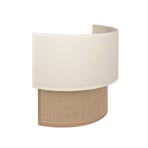 Applique murale bohème, blanc/jute, 22 cm, tissu, E27 - Duolla