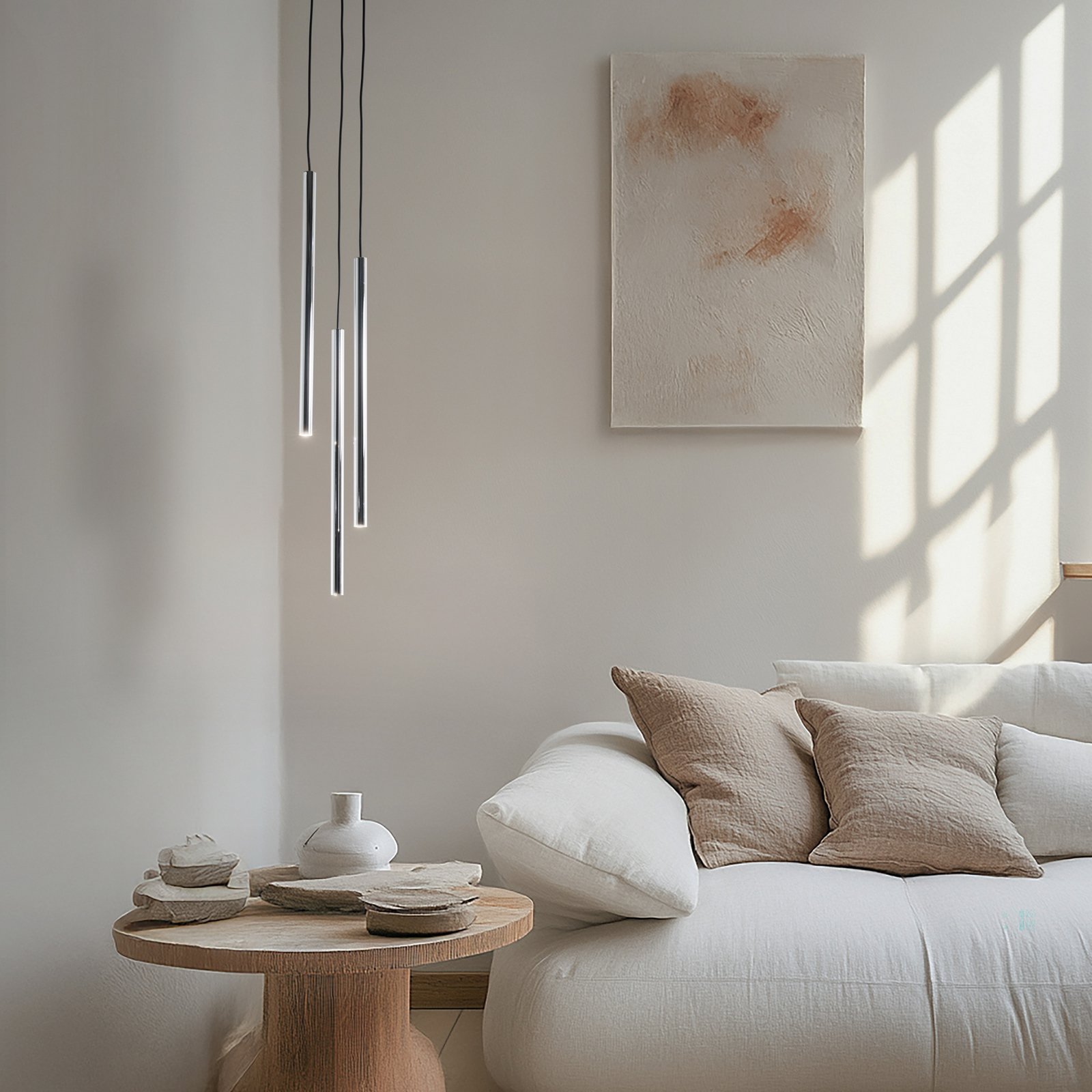 Hängeleuchte Sopel Lux, 3-flammig, rund, schwarz/silber, G9