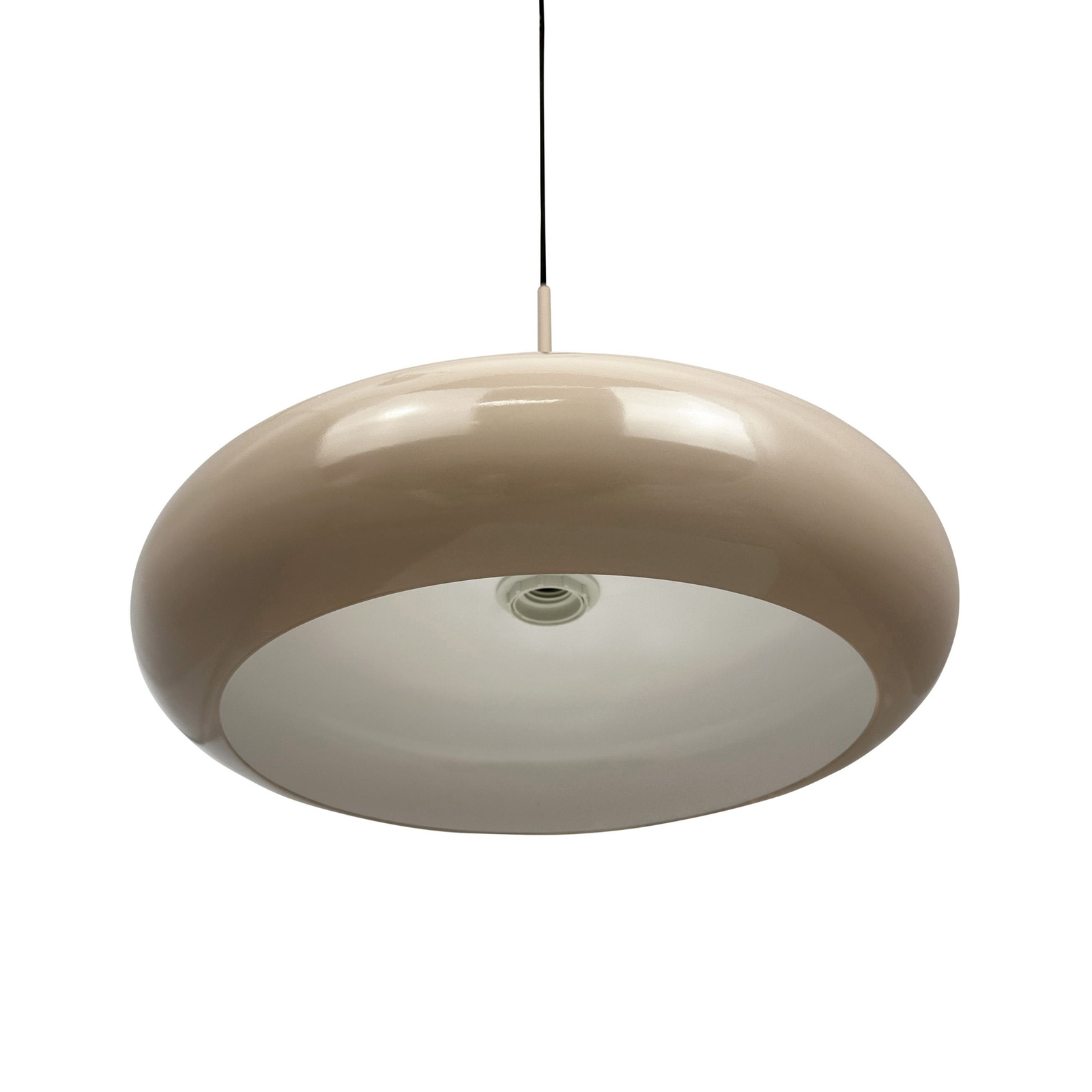 Dyberg Larsen Planet hanglamp, melkwit, Ø 40 cm, metaal