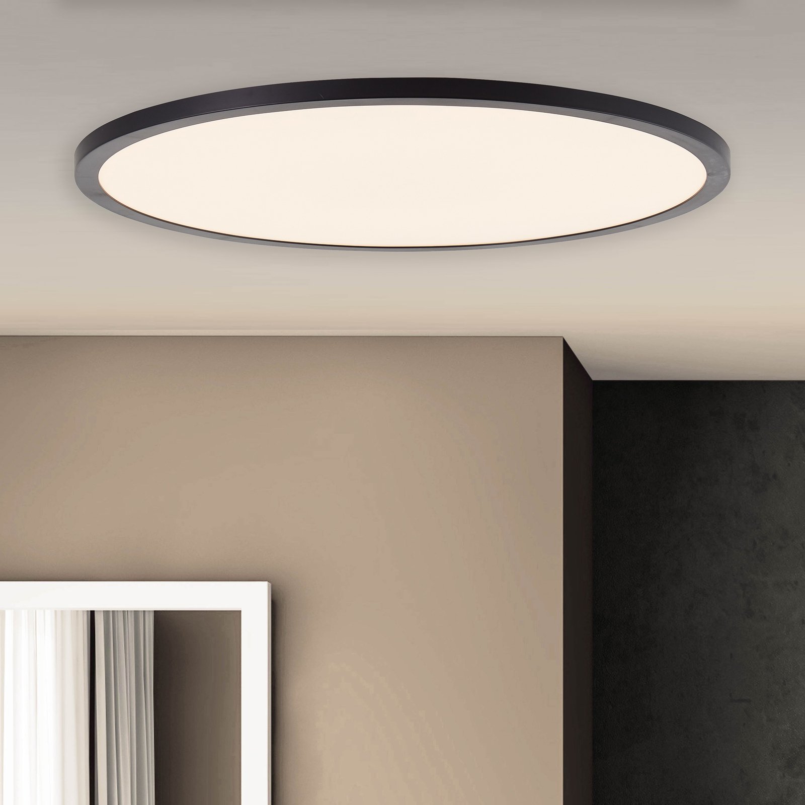 LED plafondlamp Tuco CCT, dimbaar, zwart Ø 50 cm