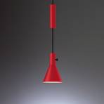 State-of-the-art LED pendant light Eleu in red