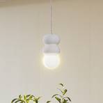 Candeeiro suspenso Lindby Nielson, Ø 12 cm, branco, gesso