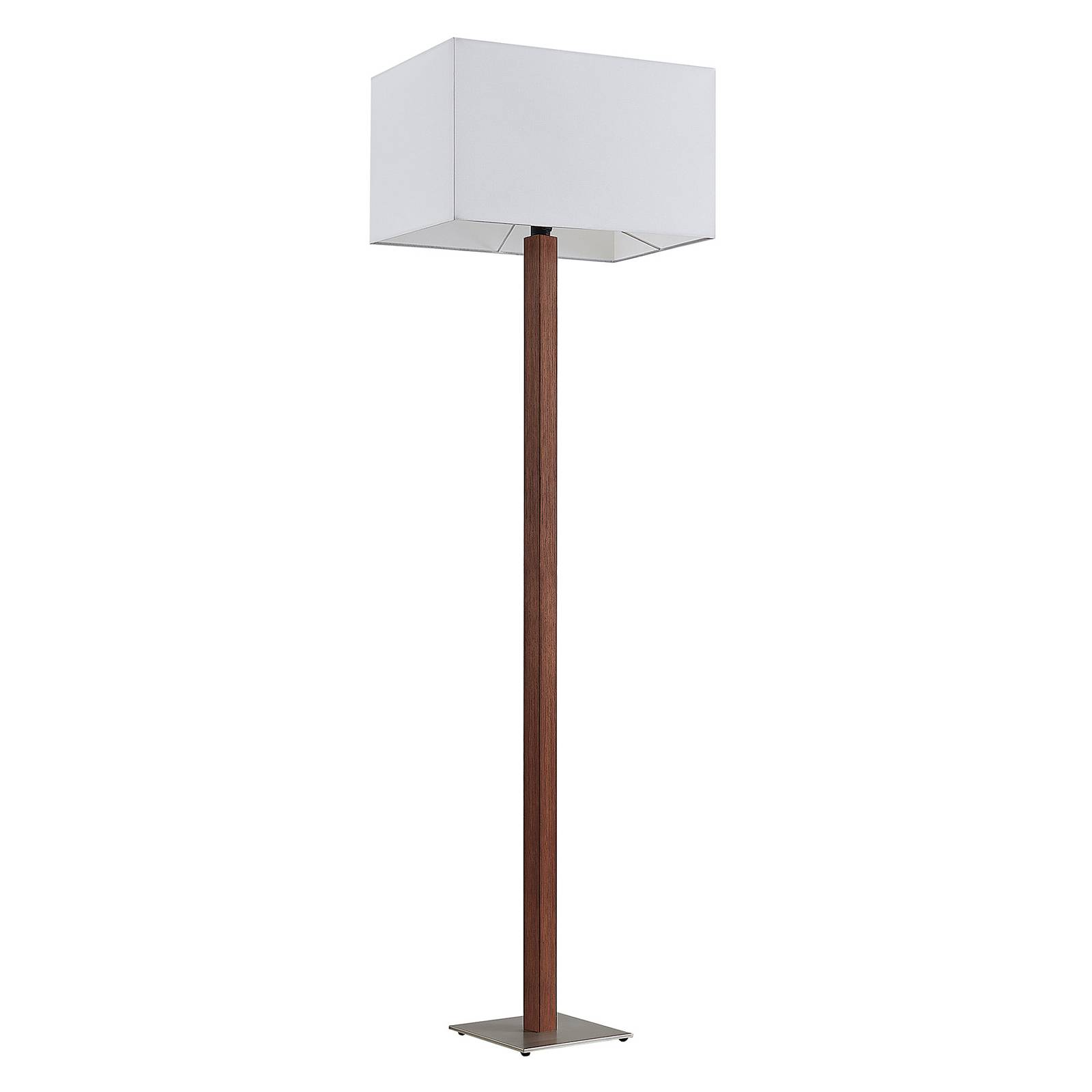 Lucande Lámpara de suelo - Lámpara de pie - Salón / Comedor - blanco, níquel mate, roble oscuro - Metal