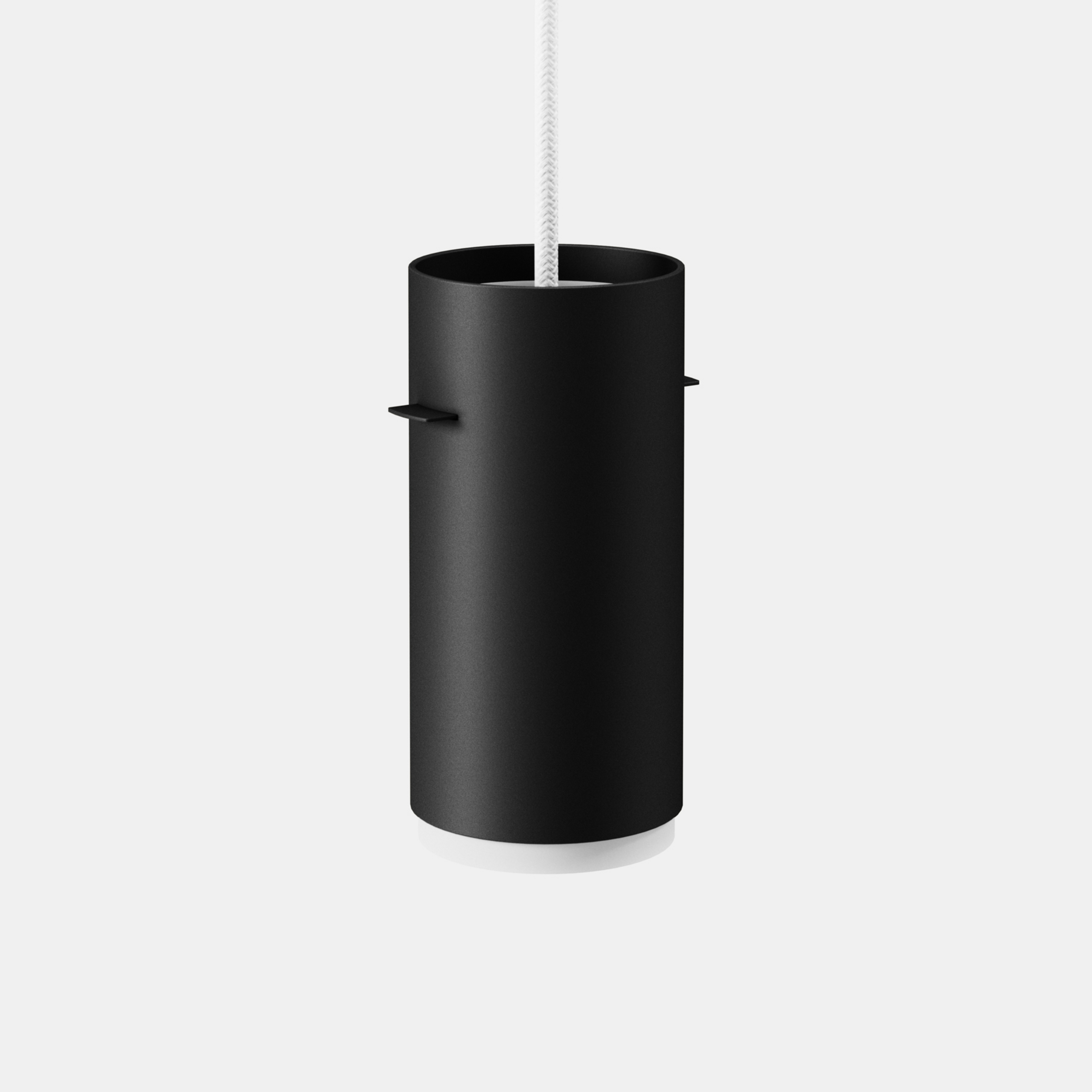 Rørpendellampe, svart, Ø 8 cm, E27, aluminium – Moebe