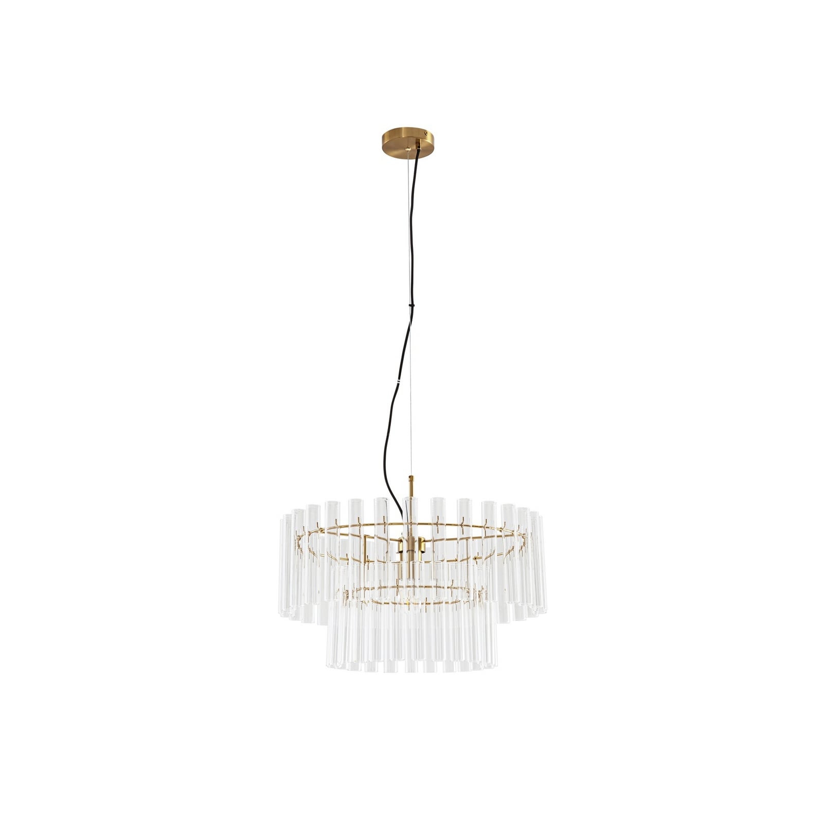 Leanna hengelampe, klar/messing, Ø 54 cm, glass – Lucande Leanna hengelampe, klar/messing, Ø 54 cm, glass – Lucande