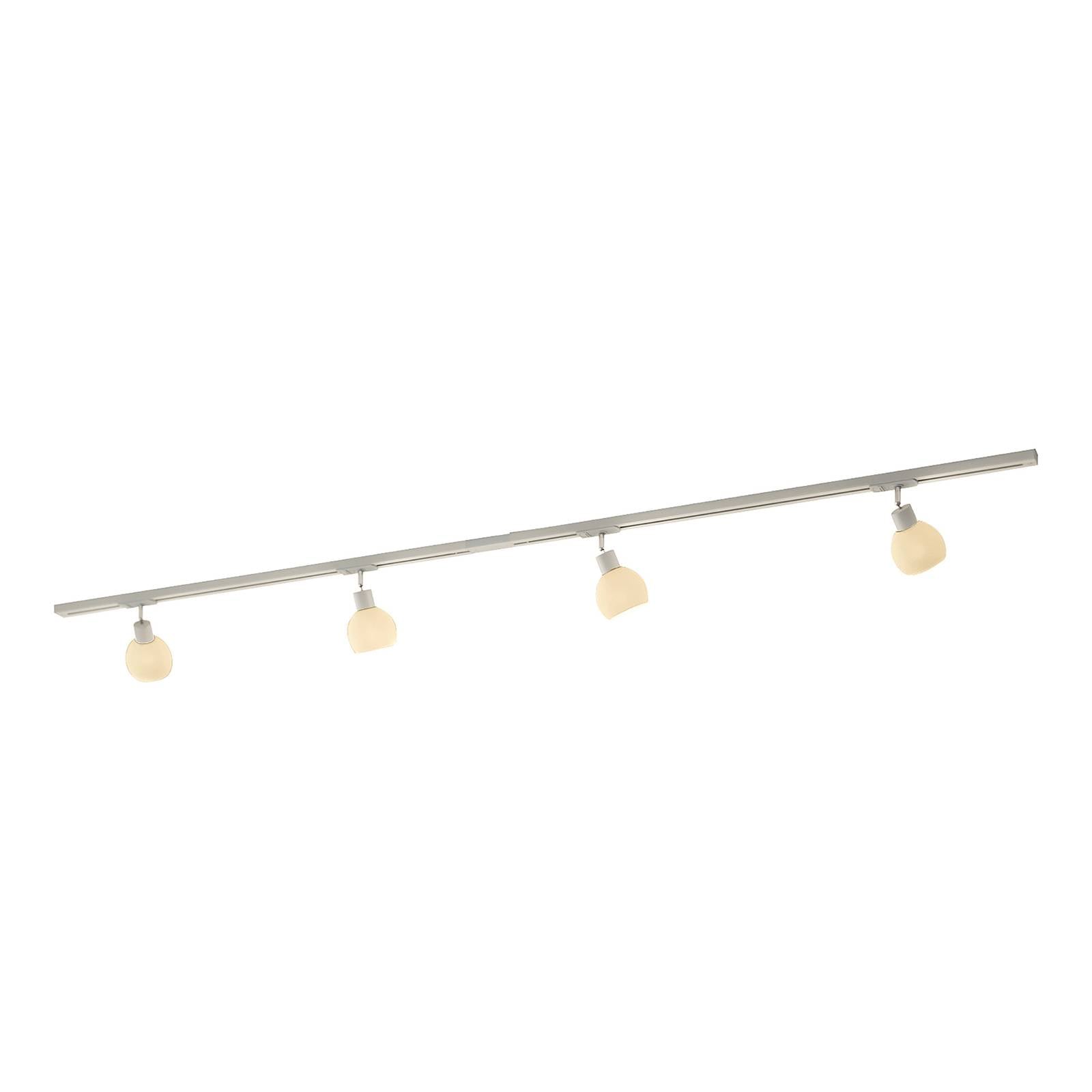 Lindby 1-Phasen-Schienensystem Linaro, E14, silber, 4-flg.