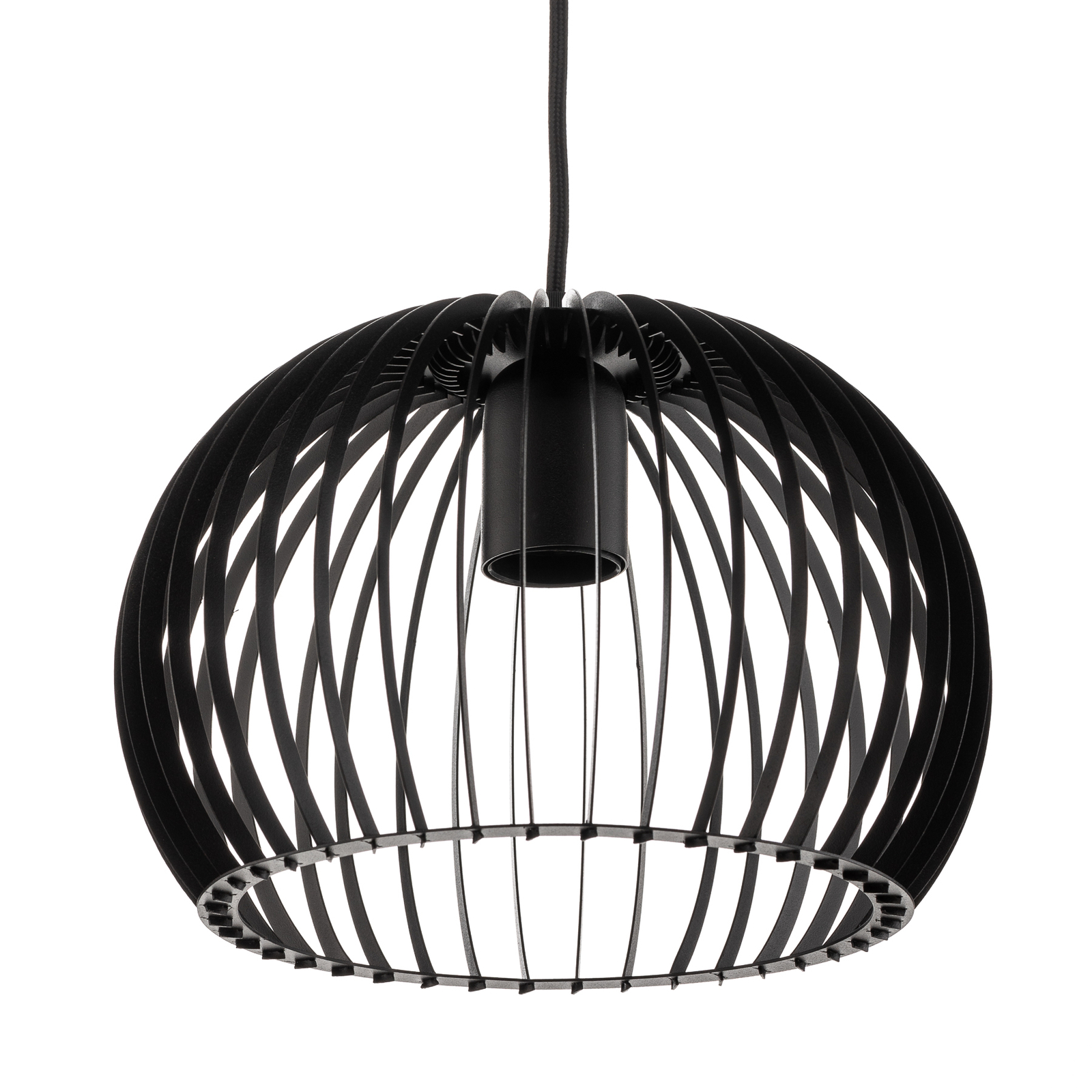 Висяща лампа Larus от черна стомана, единична светлина
