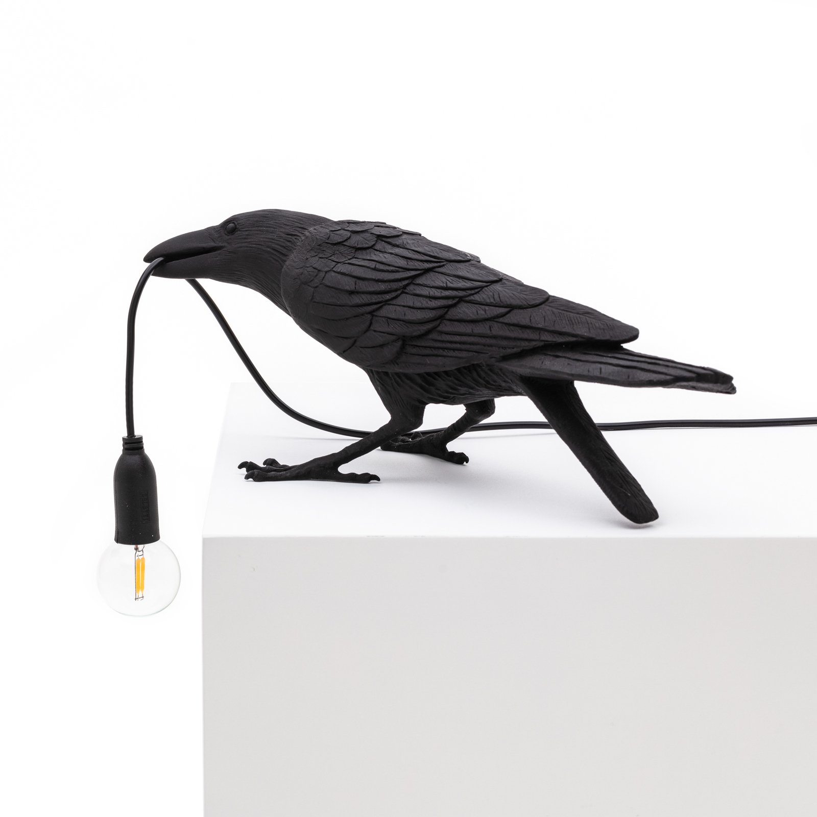 SELETTI Bird Lamp speelse LED tafellamp, zwart