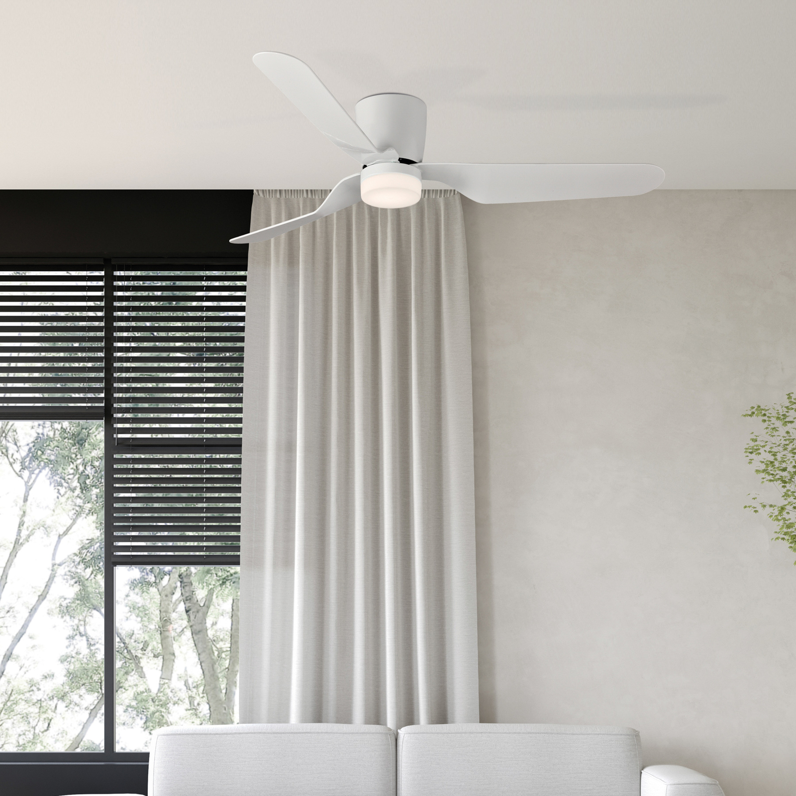Brisa LED ceiling fan, remote control, 3,000 K