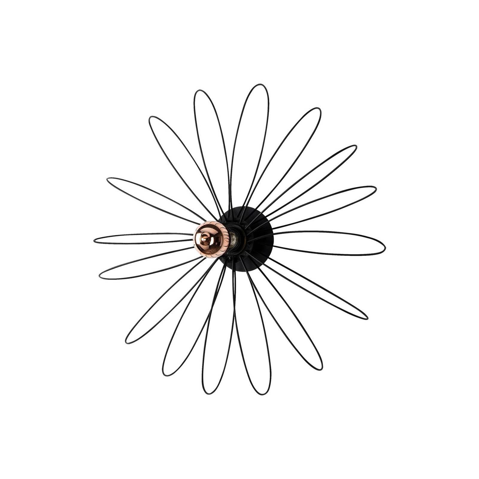 Wandleuchte Hemdem 707-A, Strahlendesign, schwarz