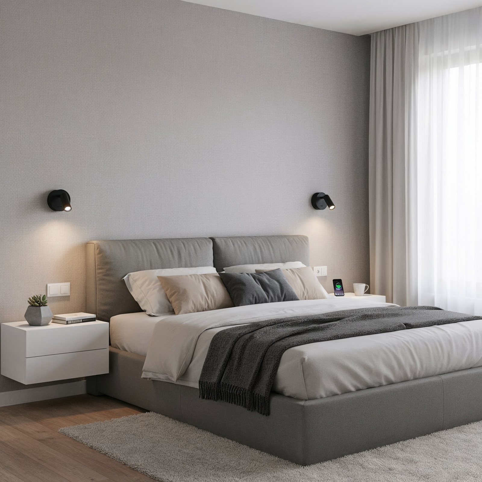 Ideal Lux LED προβολέας τοίχου Bean, Ø 7 cm, μαύρο μέταλλο/γυαλί Ideal Lux LED προβολέας τοίχου Bean, Ø 7 cm, μαύρο μέταλλο/γυαλί