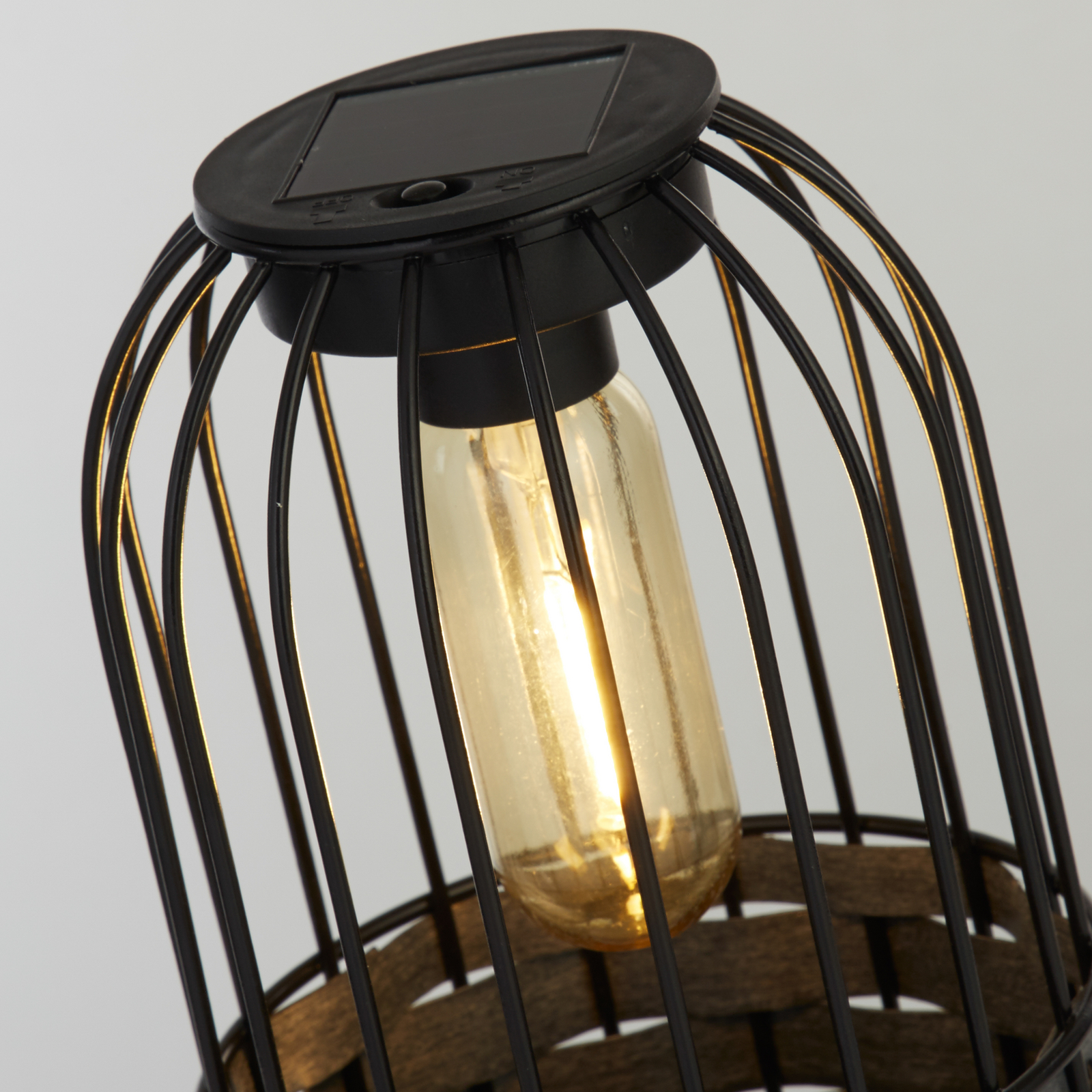 Tahoa napelemes LED teraszlámpa, 26 cm, szürke, rattan, IP44