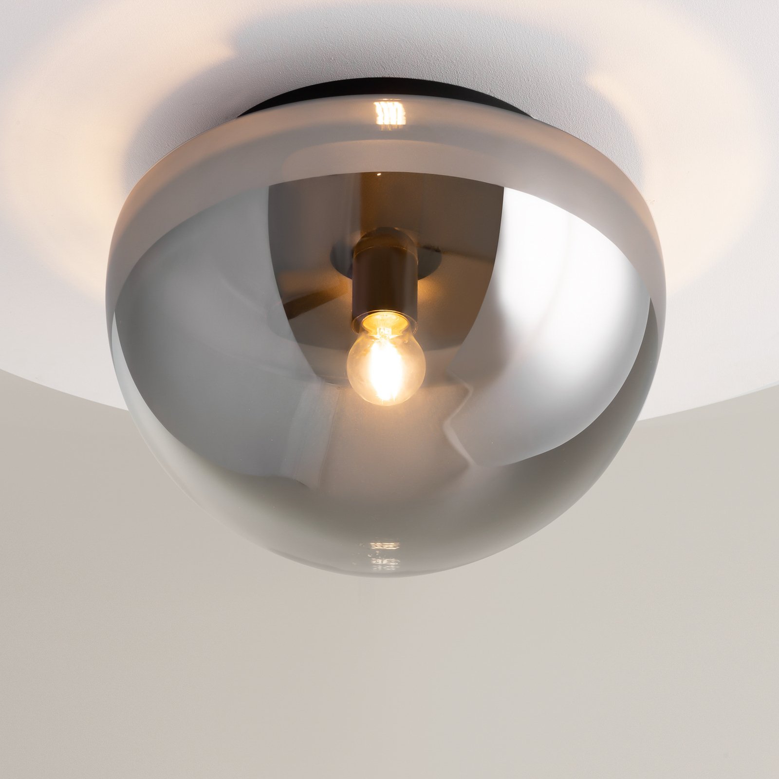 Maytoni Glassy ceiling light, smoky grey, Ø 31.5 cm, glass