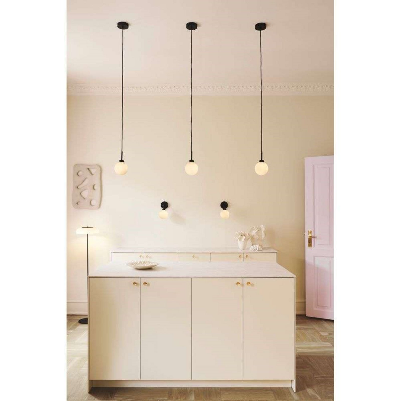 Nuura Pendelleuchte Apiales 1, Ø 12 cm, schwarz/opal