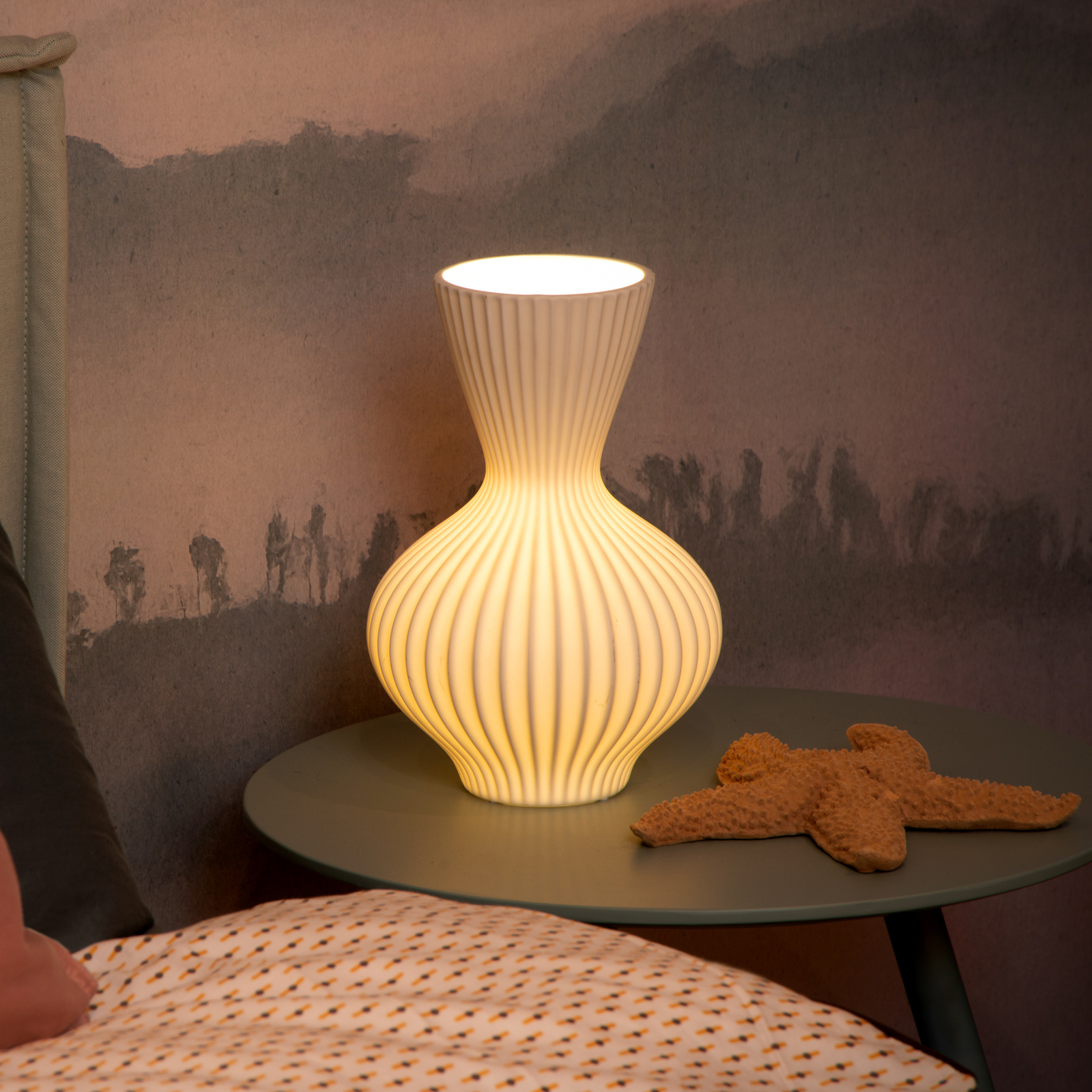 Lámpara de mesa de porcelana Momoro, 30 cm