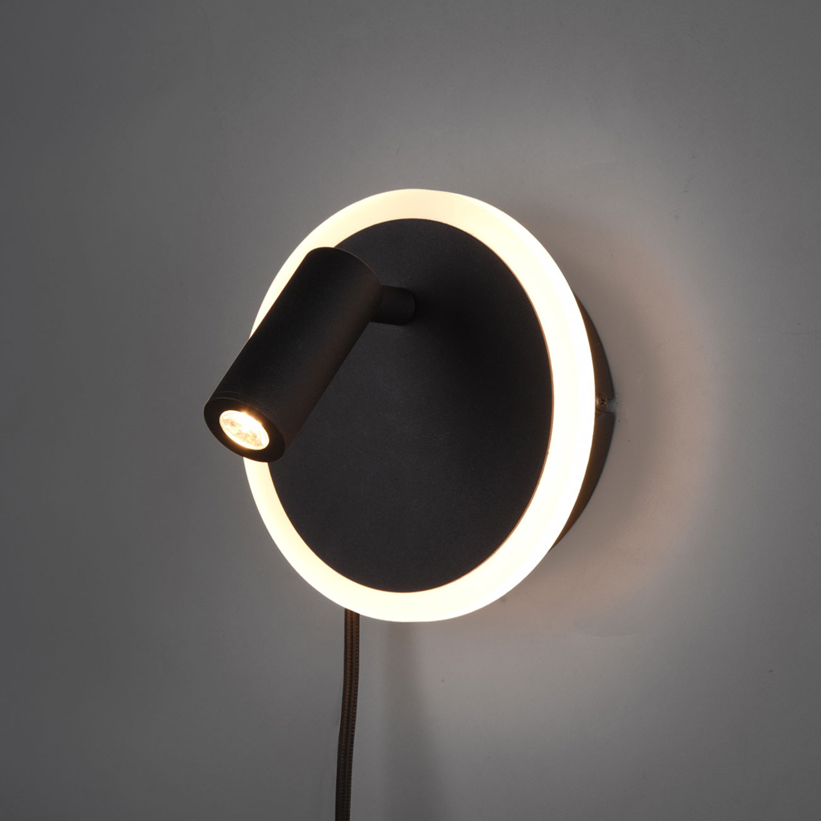 Стенен LED осветител Jordan, с две лампи, черен