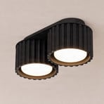 Taklampe Aura 2, svart, 2 lyskilder, lengde 21 cm, GX53