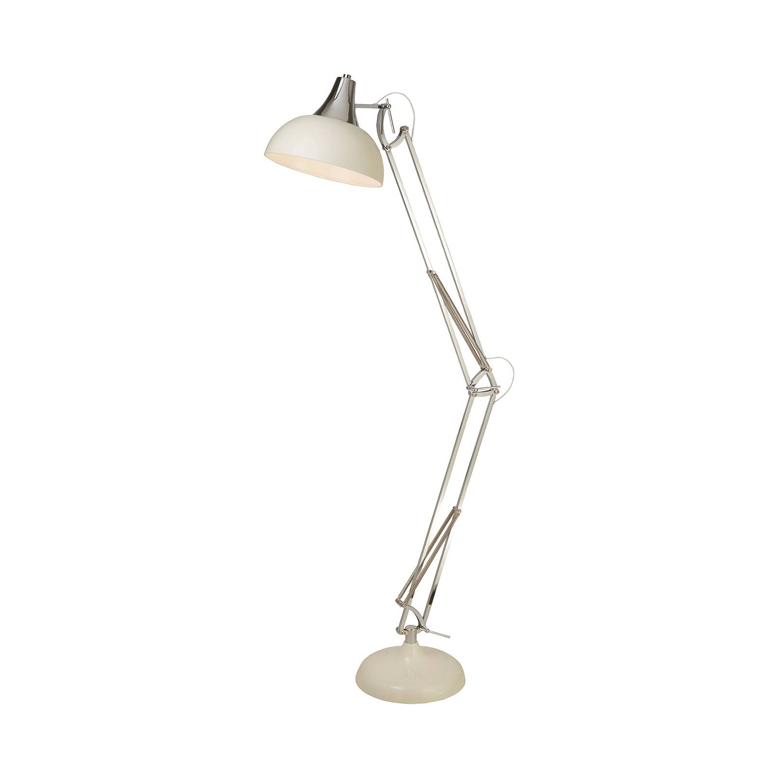 Gulvlampe Goliath krem metall E27 170 cm justerbar