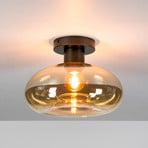 Deckenleuchte Soll, amber, Glas, Ø 27 cm, E27, 1-flammig