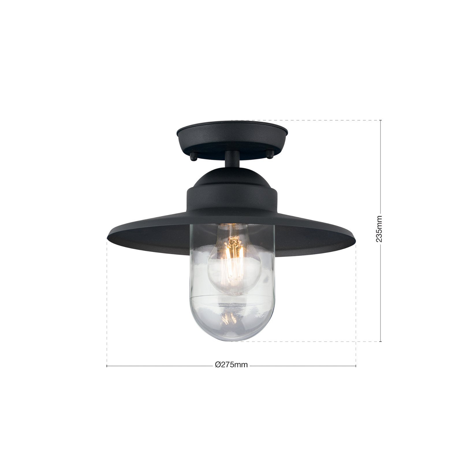 Edward outdoor ceiling lamp, anthracite, Ø 27.5 cm, aluminium