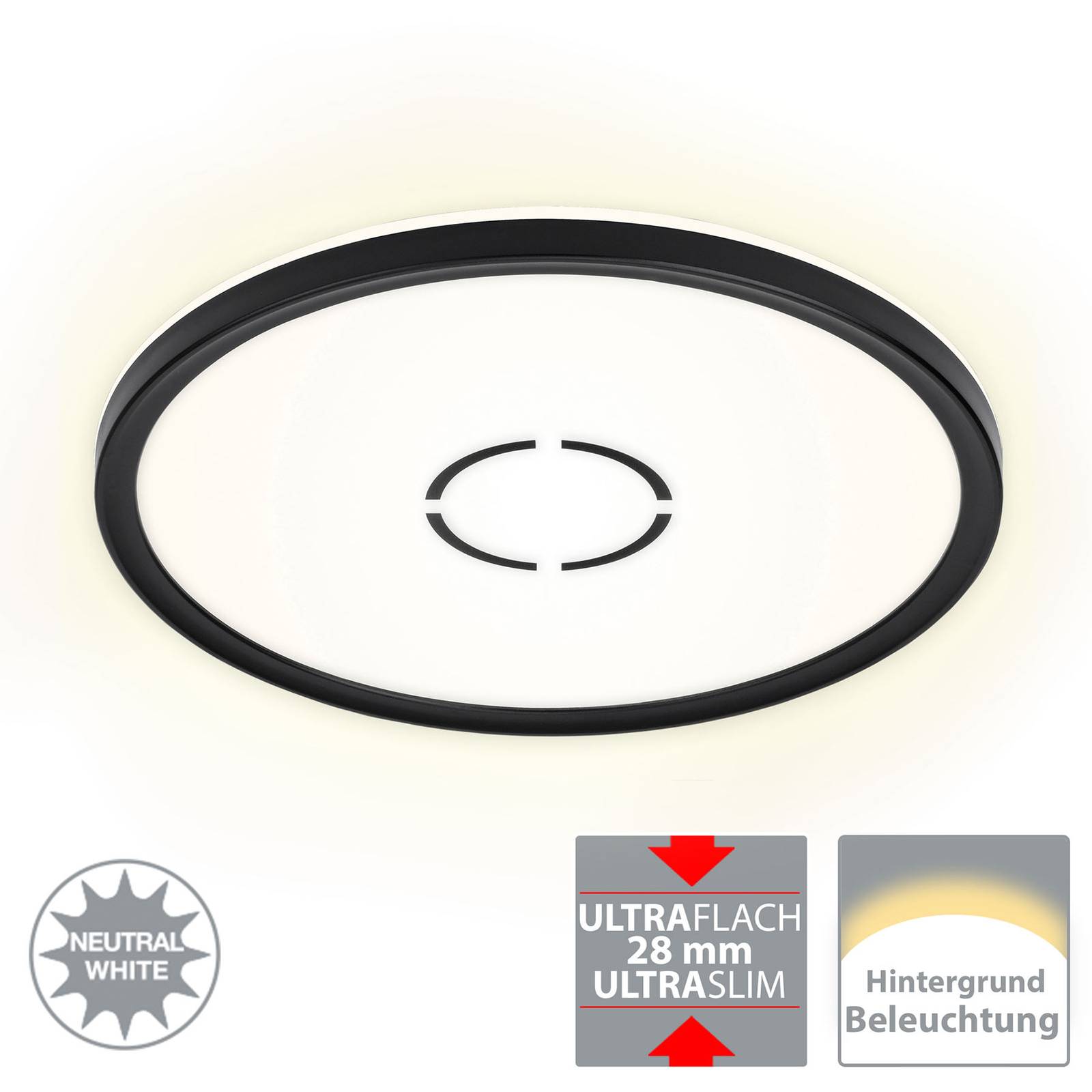 Lampa sufitowa LED Free, Ø 29 cm, czarna