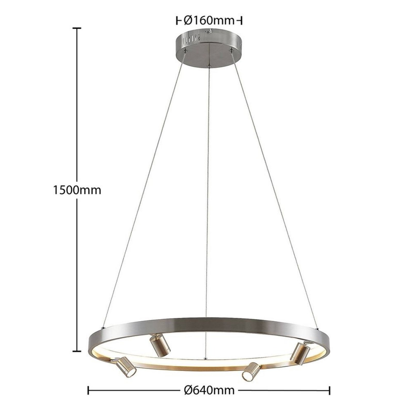 Paliva Závěsná Lampa Ø64 Nickel - Lucande