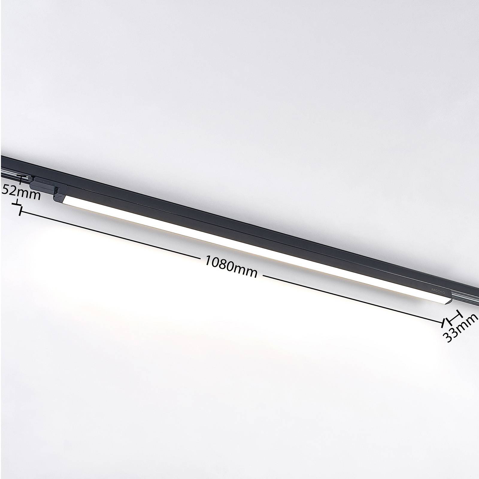 Oprawa szynowa LED Arcchio Harlow, czarna, 109 cm, 4000 K