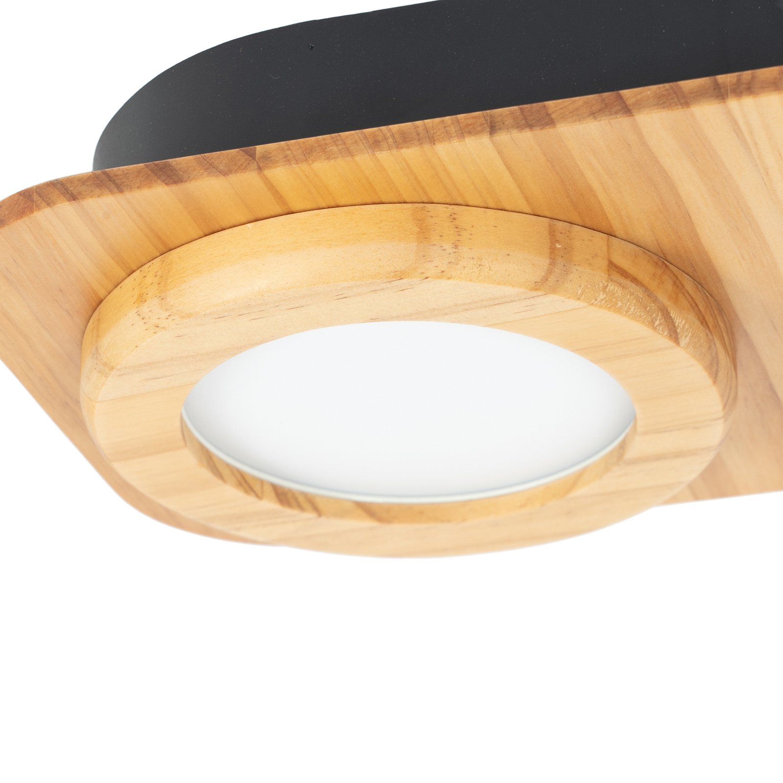 Lindby Joren LED-Spot Holz zweiflammig rund